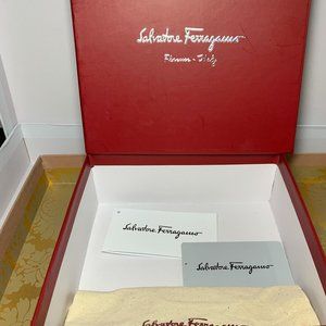 Salvatore Ferragamo Box, Dust Bag and Cards. Brand New.